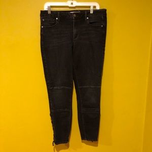 Gap Side Lace Up Biker Jeans in Black